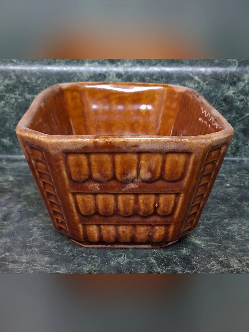 Vintage Brush McCoy USA Brown Drip Glaze Rectangular Window Box Planter C 111-7